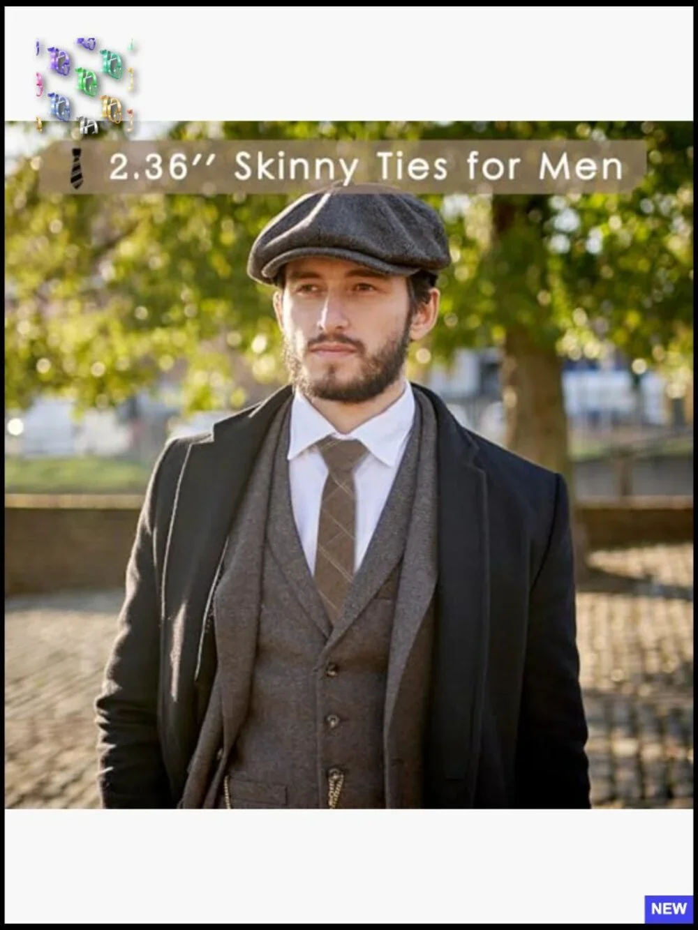 Cotton Skinny Tie Plaid Striped Retro Business Formal Casual Office Wear